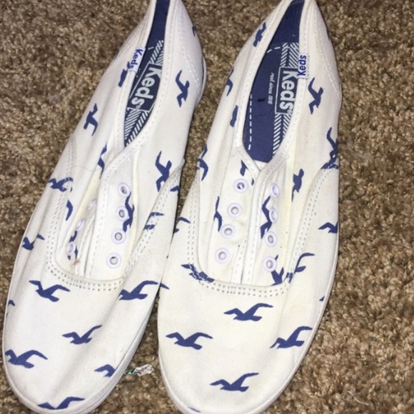blue and white keds